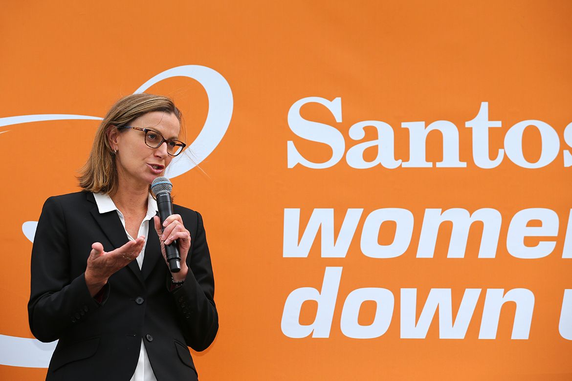 Tracey Gaudry on the podium