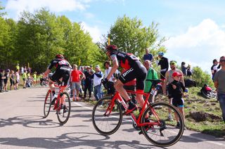 Ben Hermans pacing BMC teammate Tejay van Garderen up Blockhaus