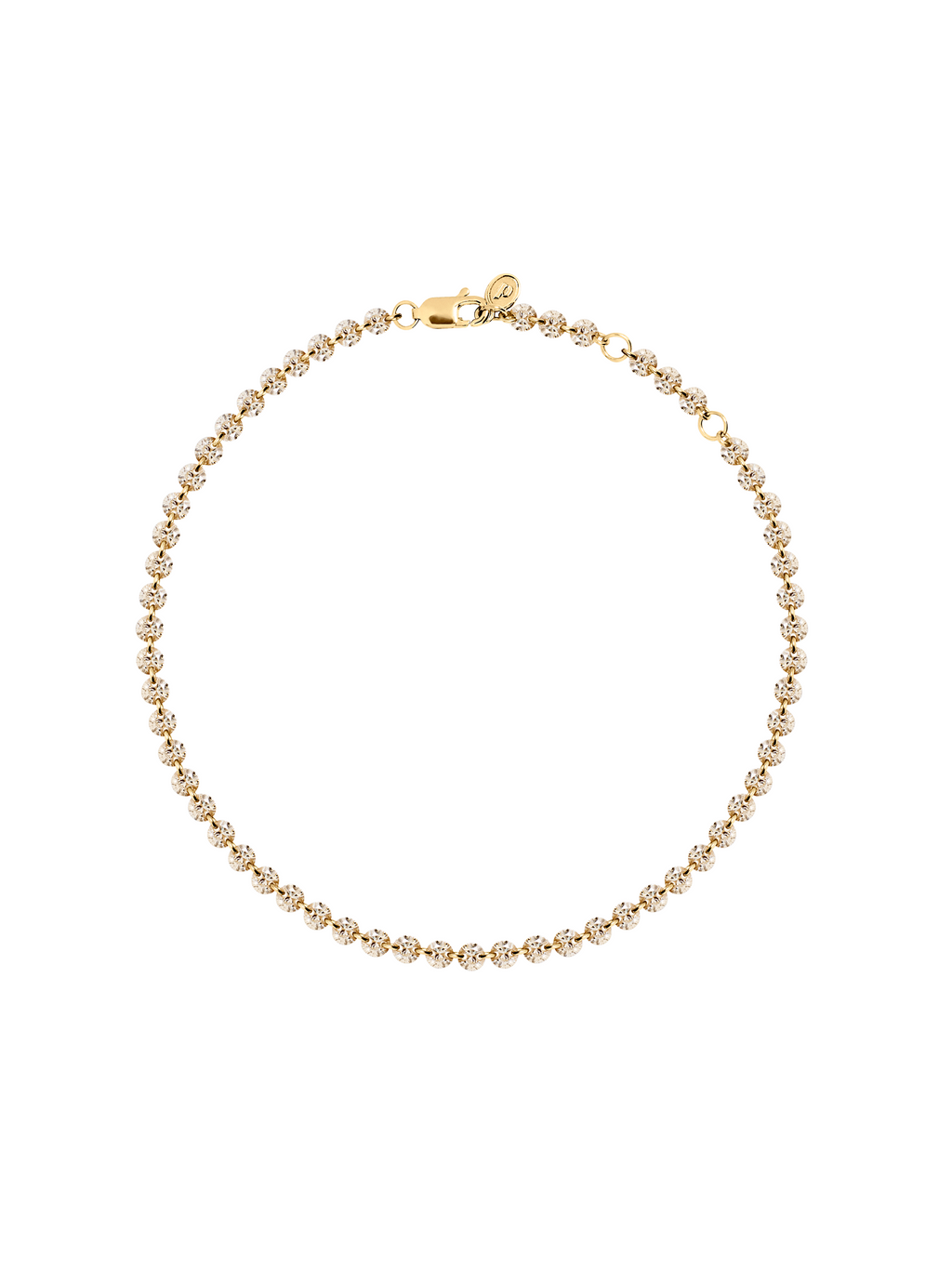 Floating Eternity Anklet in 3.5mm Honey Moissanite, 18k Gold Vermeil