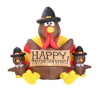 Vivohome Outdoor 6 ft. Height Happy Thanksgiving LED Lighted Inflatable Turkey Family