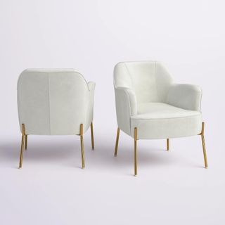 Cleo Wide Contemporary Chair With Recessed Arms (Set of Two)