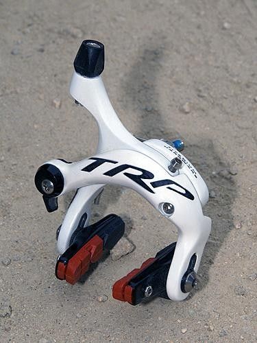 Demonstrating yet again that white is the new black, TRP will make its carbon fiber R950 brake available in the gleaming hue, leaving just a bit of carbon weave peeking through the logo.
