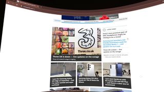 Meta Quest 3 Mixed Reality Link with Windows 11 PC screenshot of virtual monitor with Tom's Guide website