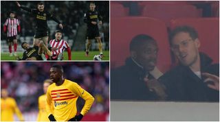 Ousmane Dembele watches Sunderland vs Sheffield United at Stadium of Light
