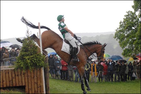 Mary King and Call Again Cavalier on their way to a clear cross-country round at Chatsworth Horse Trials