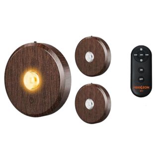 Mekkleon Puck Lights in Wood Color