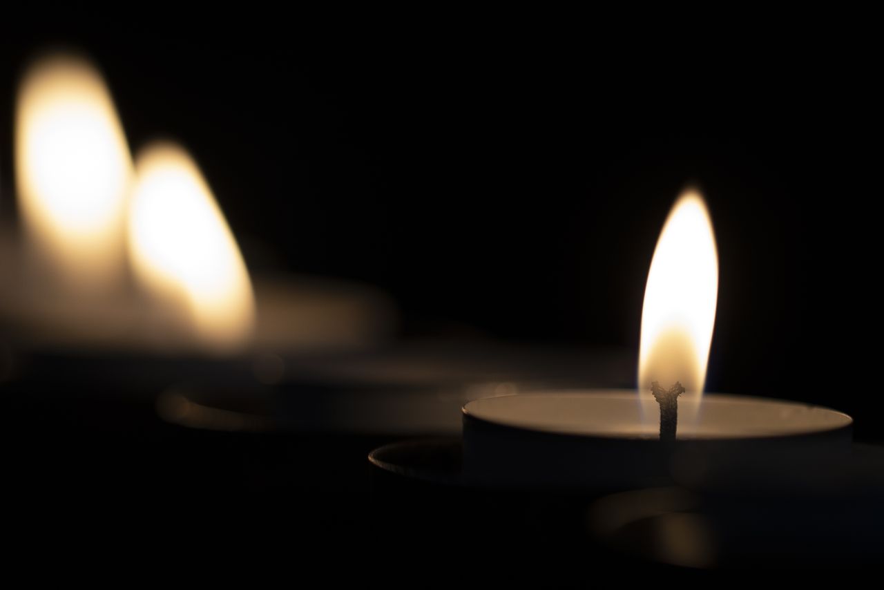 A candle in the dark shot on the Sony A7 IV camera