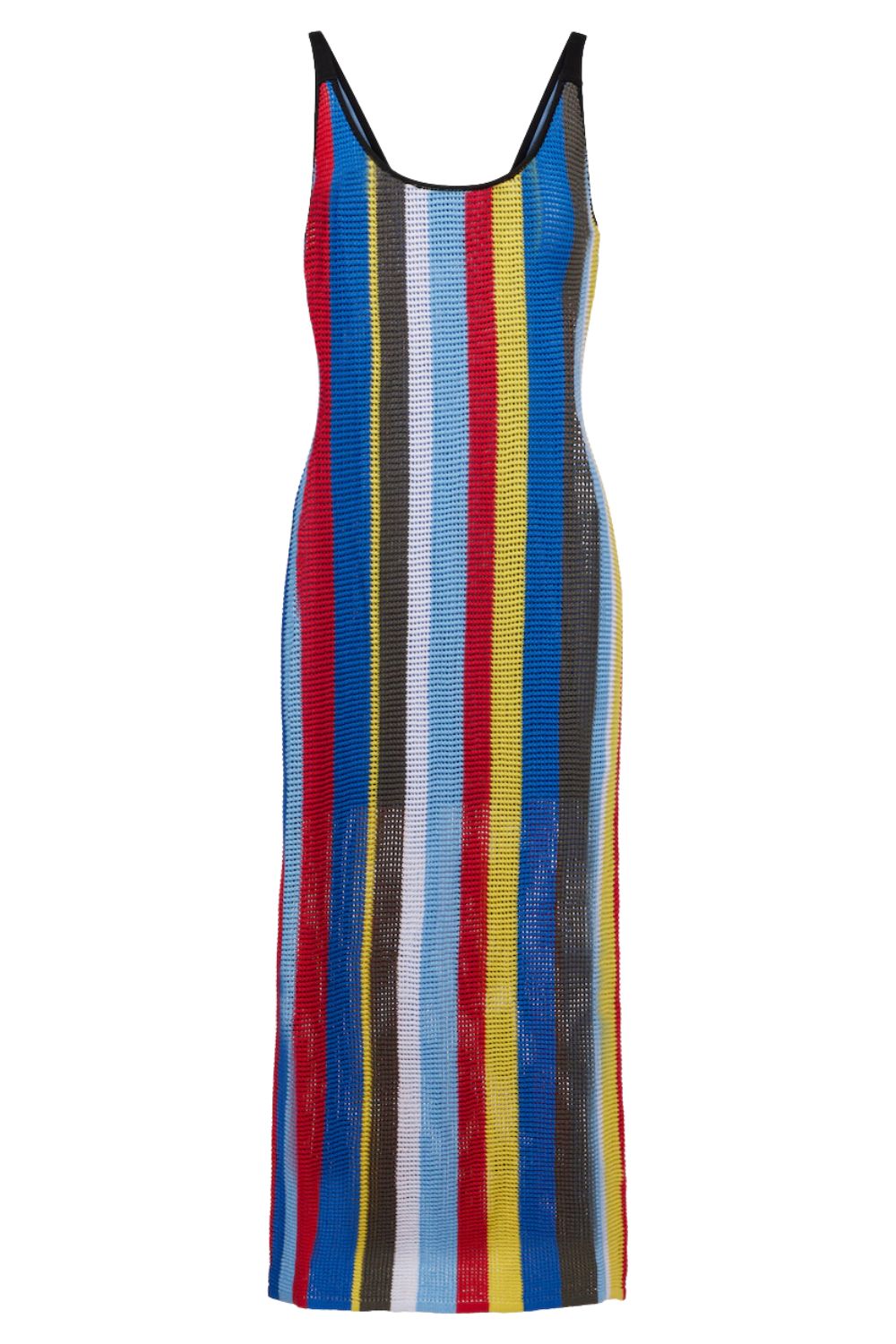 Staud Jessica striped crochet midi dress