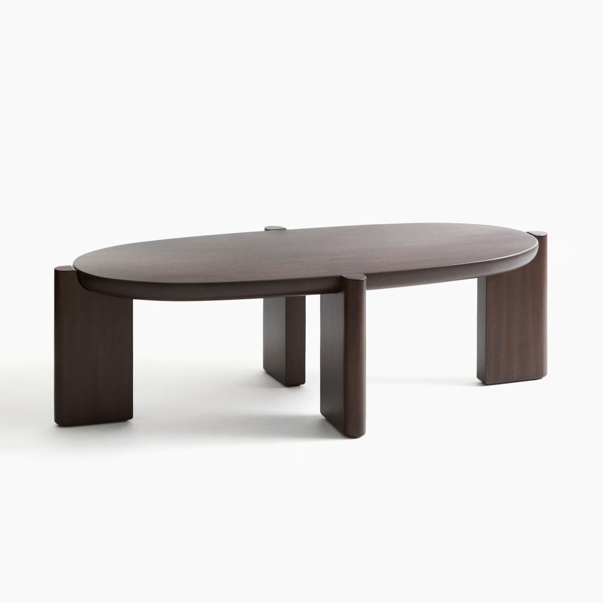 dark brown wooden coffee table