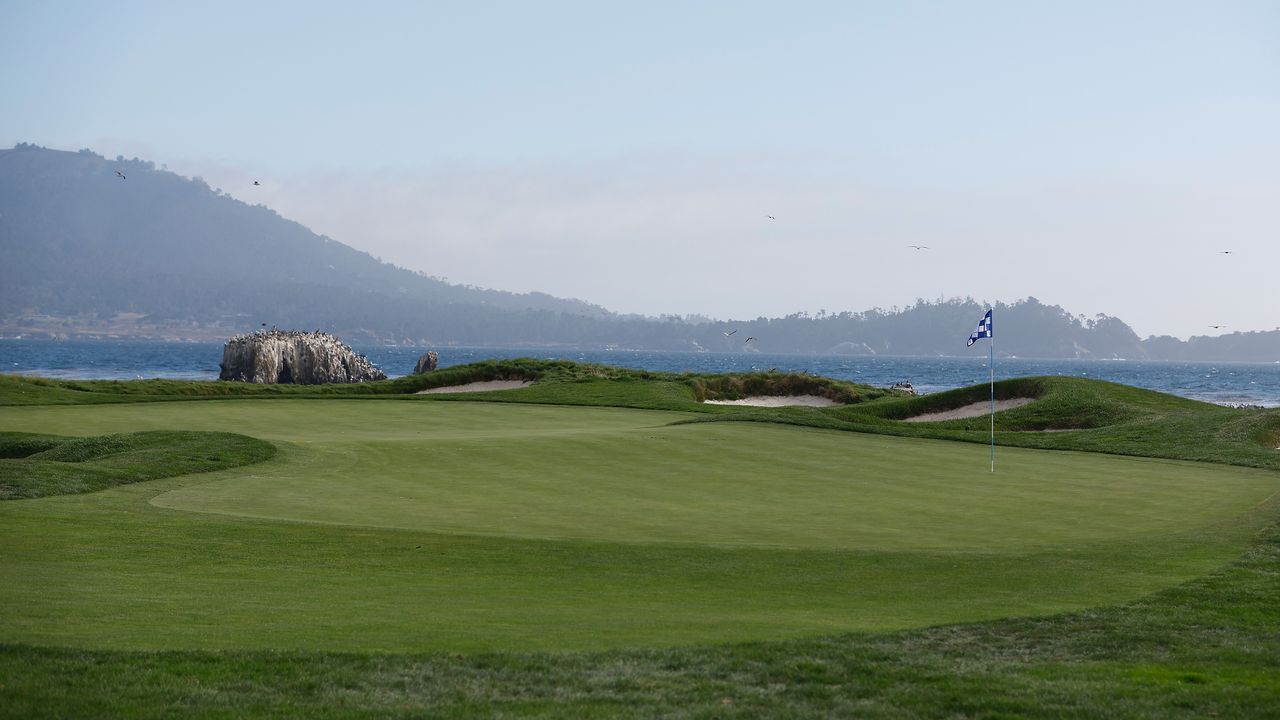 A general view of the 17th hole at Pebble Beach Golf Links