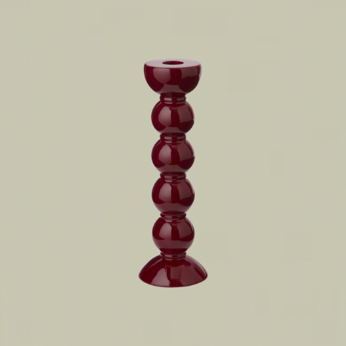 Burgundy bobbin candle stick