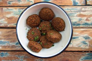 a bowl of falafel