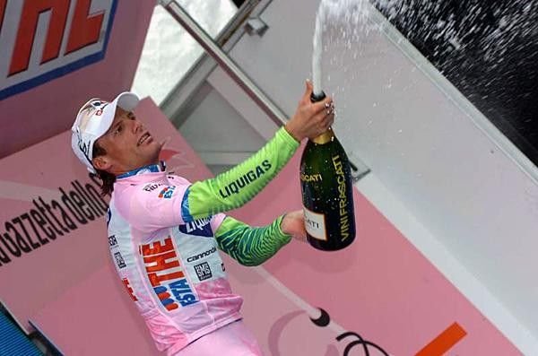 Di Luca lets the bubbly flow.
