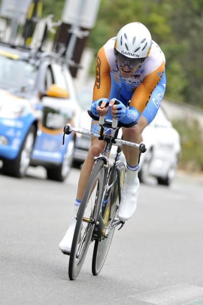 David Millar (Garmin-Transitions) finished second in the time trial and moves into second on general classification.