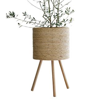 Bleached Woven Plant Stands