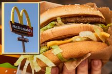 McDonald's sign drop in and main image McDonald's Big Mac burger 