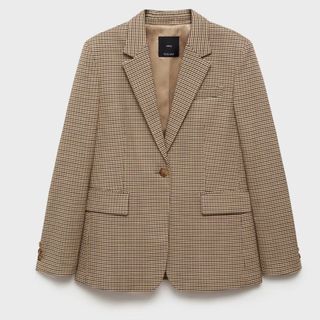 Mango Micro Houndstooth Blazer