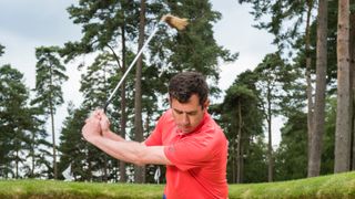 PGA pro Dan Grieve demonstrating a great drill to help you keep loft on the club when hitting bunker shots