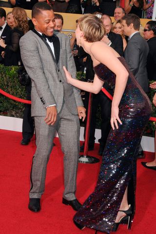 Jennifer Lawrence And Cuba Gooding Jr Joke Around At The Screen Actors Guild Awards In Los Angeles