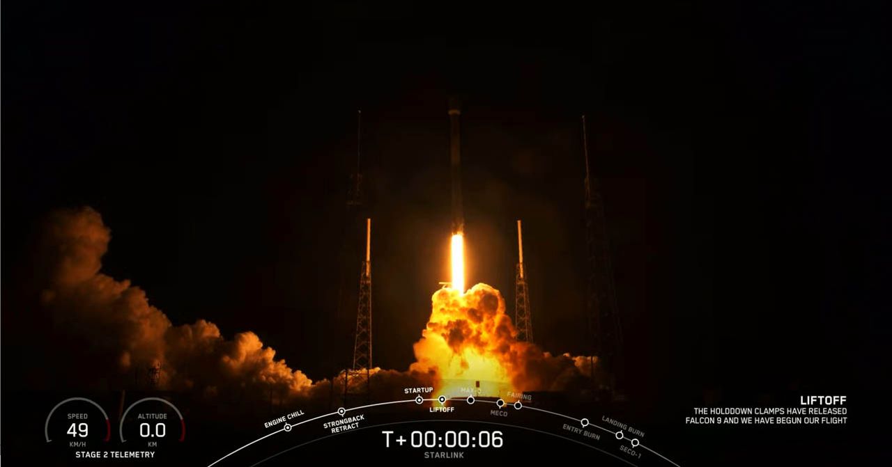 SpaceX successfully launched 60 new Starlink broadband internet satellites into orbit on a Falcon 9 rocket from Cape Canaveral Air Force Station, Florida on Jan. 6. 2019.