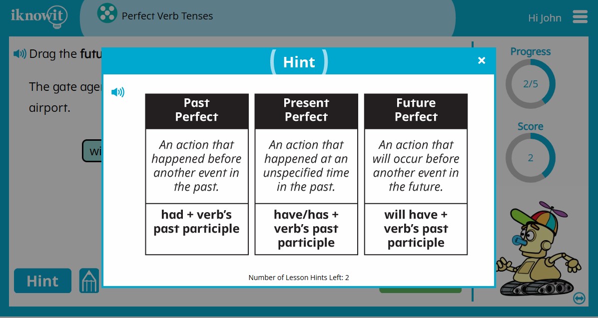 I Know It hint screenshot