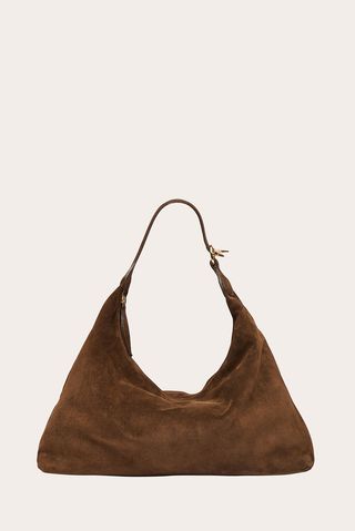 Pillow Shoulder Bag Suede Chestnut