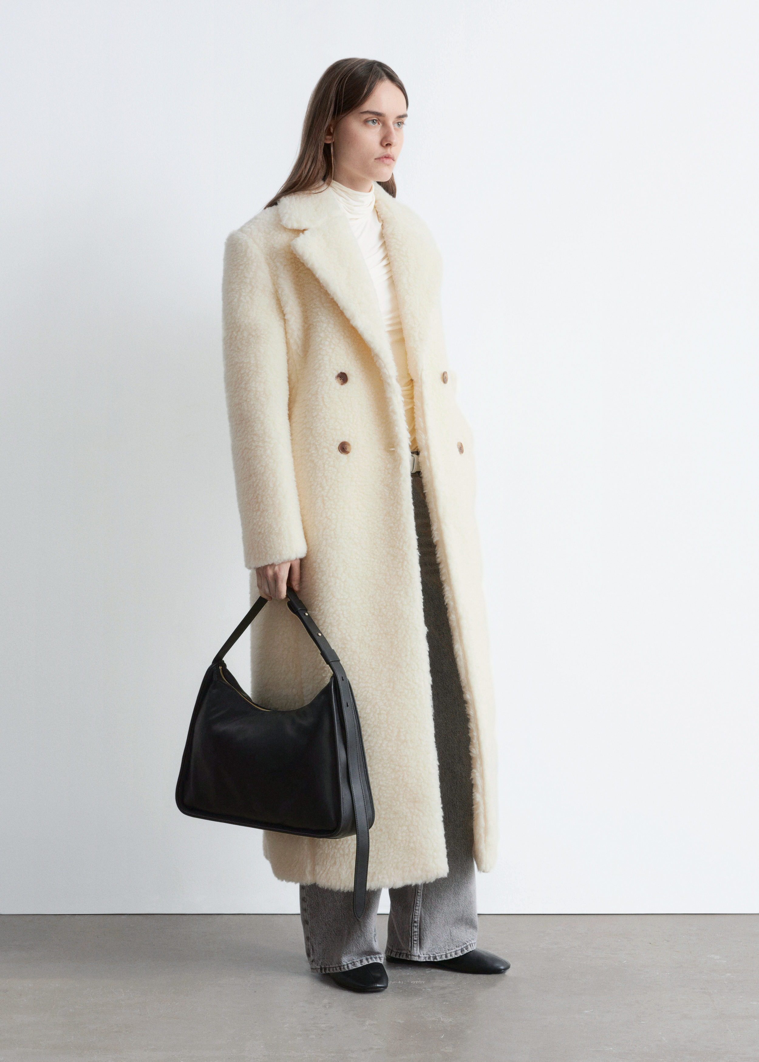 Wool Shearling Maxi Coat