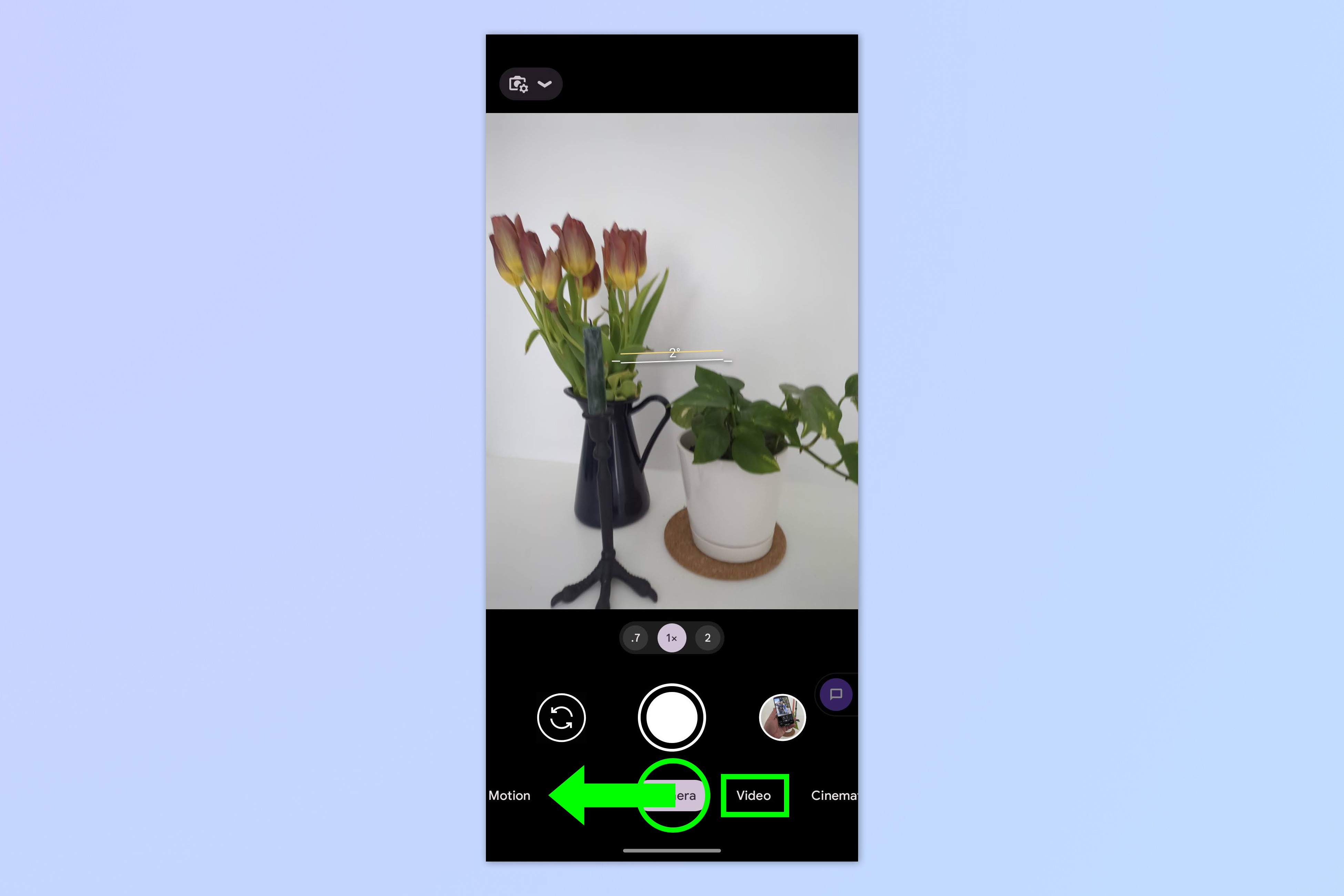 Скриншот, показывающий, как включить 10-битное цветное видео на Android