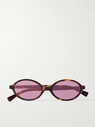 Miu Miu, Oval-frame tortoiseshell acetate sunglasses