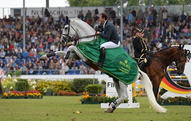 Gregory WATHELET riding Coree BEL competing in the Rolex Grand Prix Showjumping competition during the World Equestrian Festival CHIO in Aachen in Germany between 20 - 23th July 2017