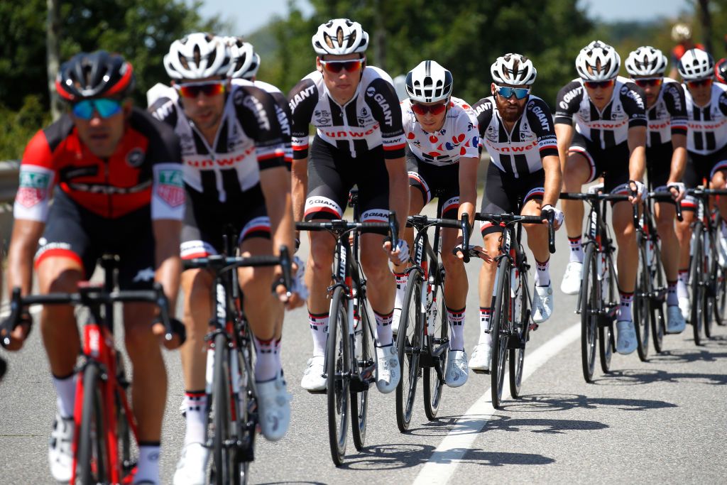Sunweb in control of the peloton on stage 14 of the Tour de France