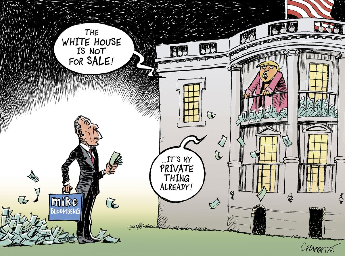 Political Cartoon U.S. Bloomberg buys presidency White House | The Week