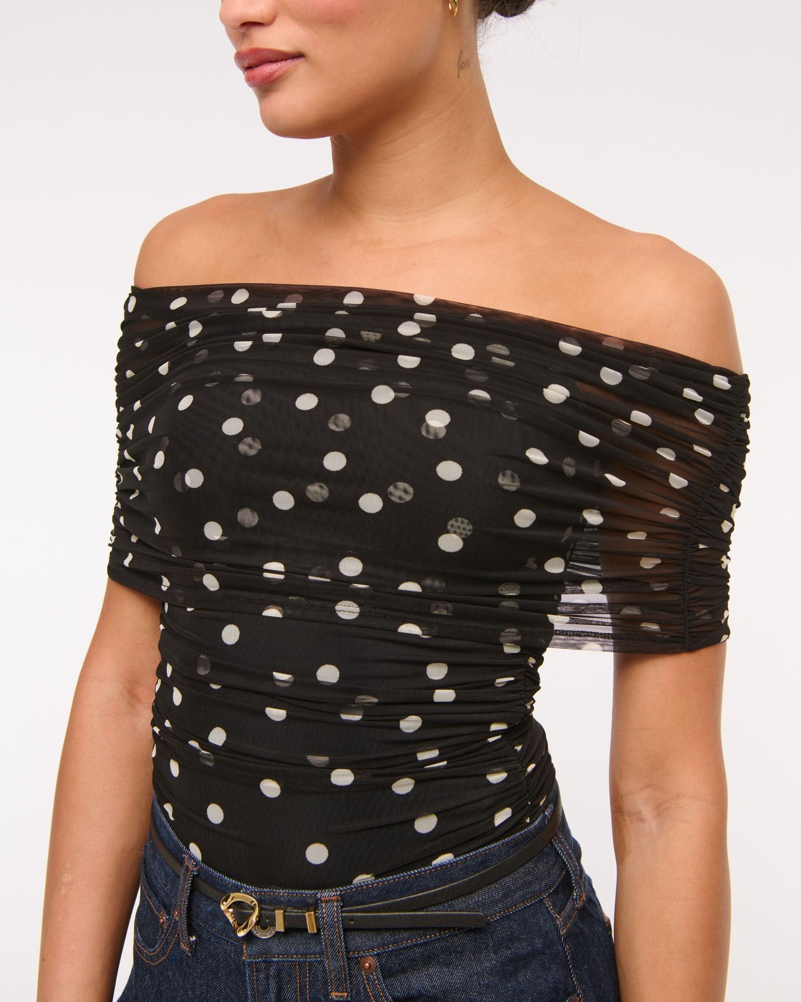 Abercrombie & Fitch, Mesh Foldover Bodysuit