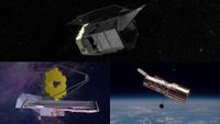 Three images showing three different telescopes.