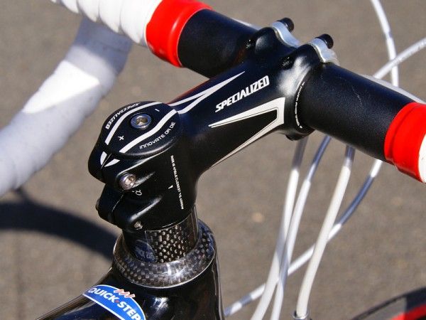 The Specialized Pro-Set stem affords multiple angles without having to resort to bulky and heavy hinges.