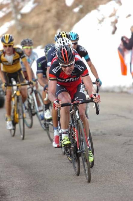 Cadel Evans (BMC) endured a tough day on Prati di Tivo.