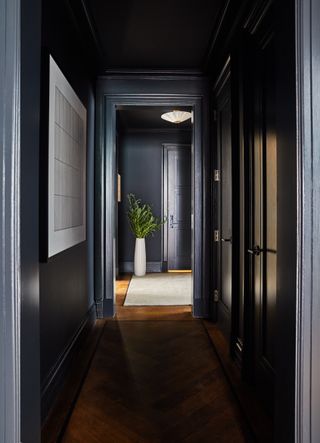 A dark colored entryway