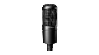 An Audio-Technica AT2020 condenser microphone