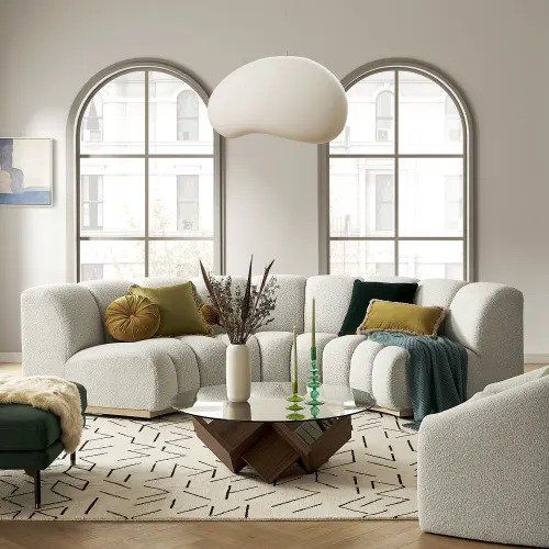 Marlow Bouclé Curved Sofa