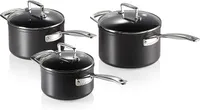 Le Creuset Toughened Non-Stick Saucepan Set with Lids - 3 Pieces - View at Amazon