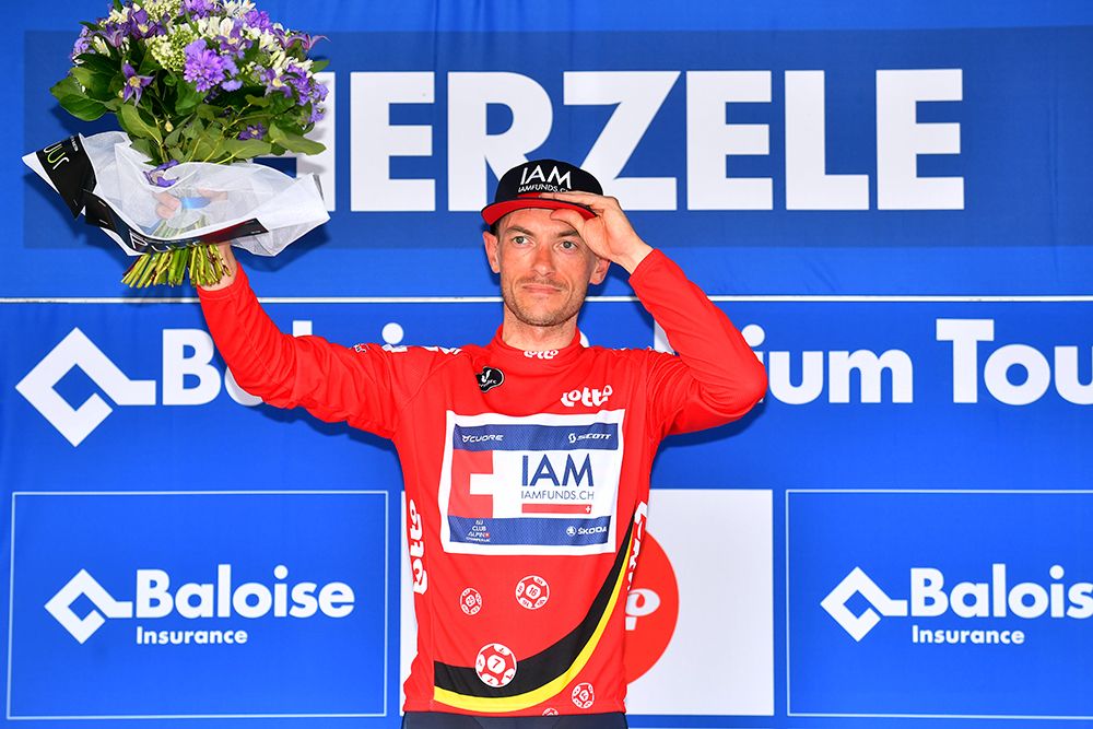Dries Devenyns (IAM Cycling) in the race lead in Belgium