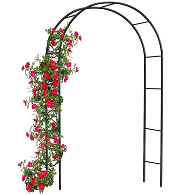 2m Garden Arch Trellis Arched Metal Tubular Frame Climbing Plant Archway Arbour