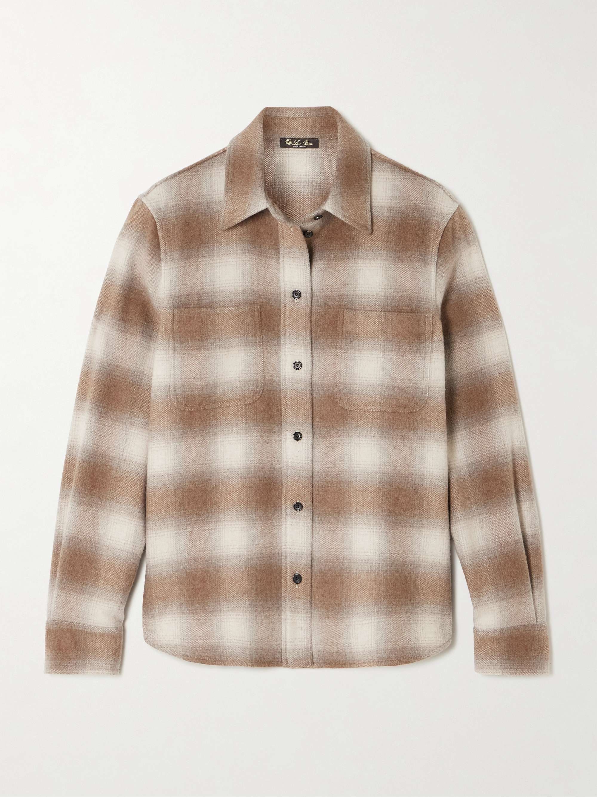 Checked Wool and Cashmere-Blend Flannel Shirt