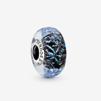 Wavy Dark Blue Murano Glass Ocean Charm: £25