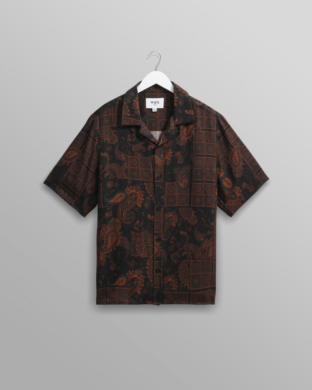 Didcot - Black and Brown Paisley Short-Sleeve Shirt