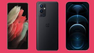 A selection of the best big phones, including Samsung, OnePlus and Apple