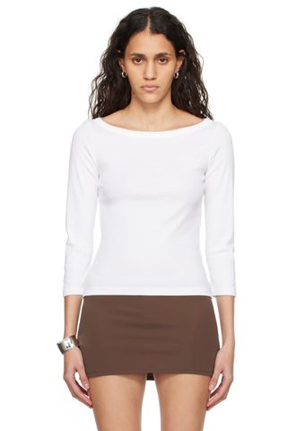 White Steffi Long Sleeve T-Shirt