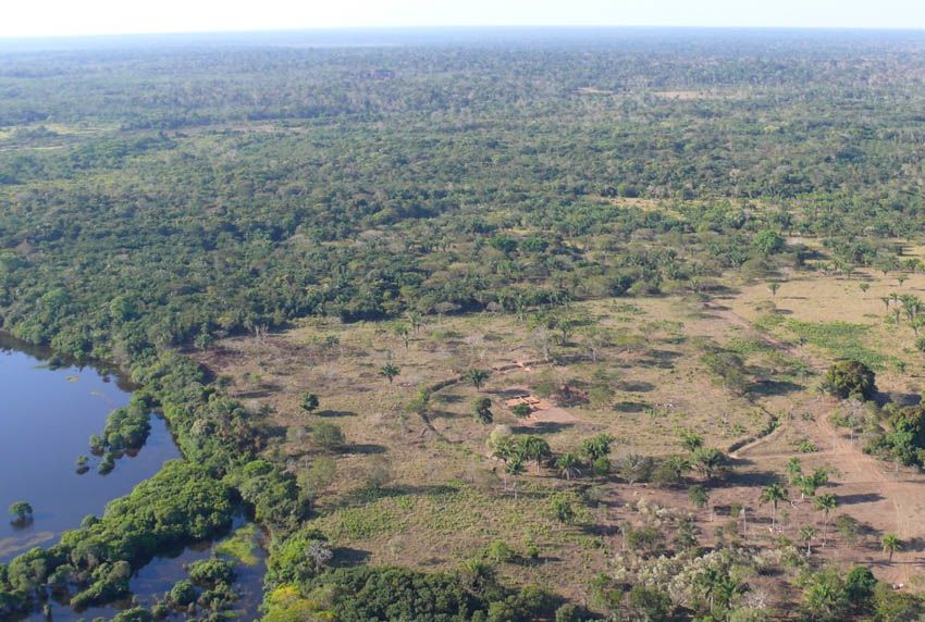 Shown here, a ring ditch next to Laguna Granja in the Amazon of northeastern Bolivia. 