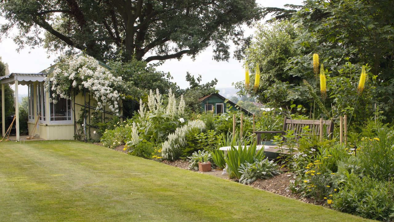 croquet lawn and flower borders