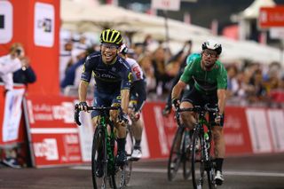 After fumbling away a victory by celebrating too early on stage 2, Caleb Ewan can breathe a sigh of relief with a win in the Abu Dhabi Tour finale.